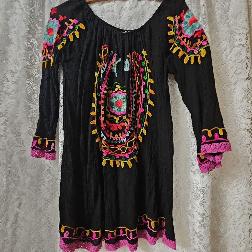 Cute Option Boho Long Sleeve Crochet Dress